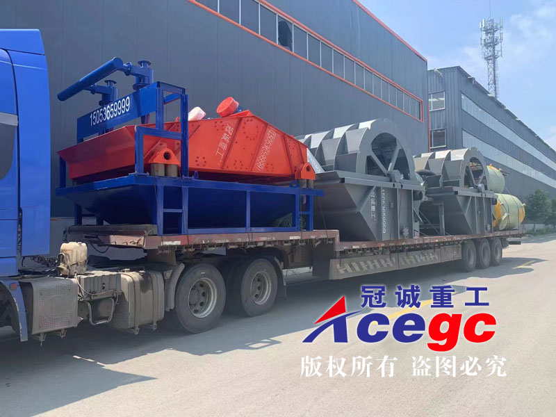 振動篩洗石機+輪鬥洗砂機發貨現場